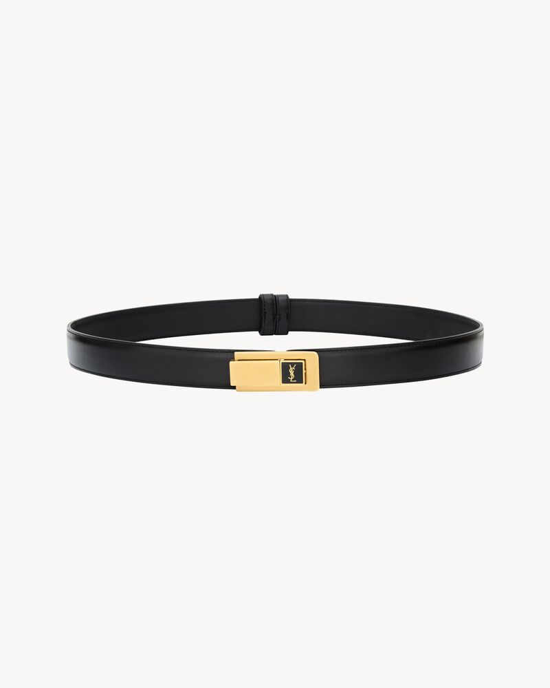 charniere buckle belt in smooth leather - Image 1